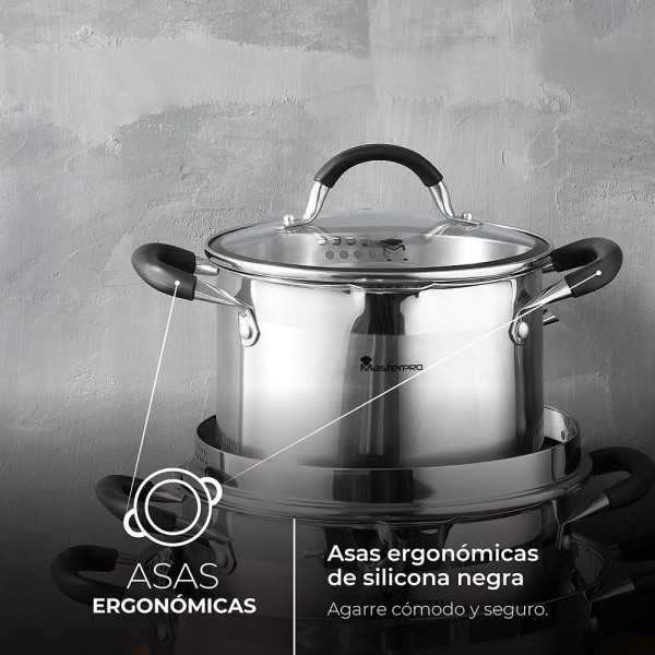 Olla 5 L de Acero Inoxidable con Tapa Foodies Ø24 x 12 cm MASTERPRO
