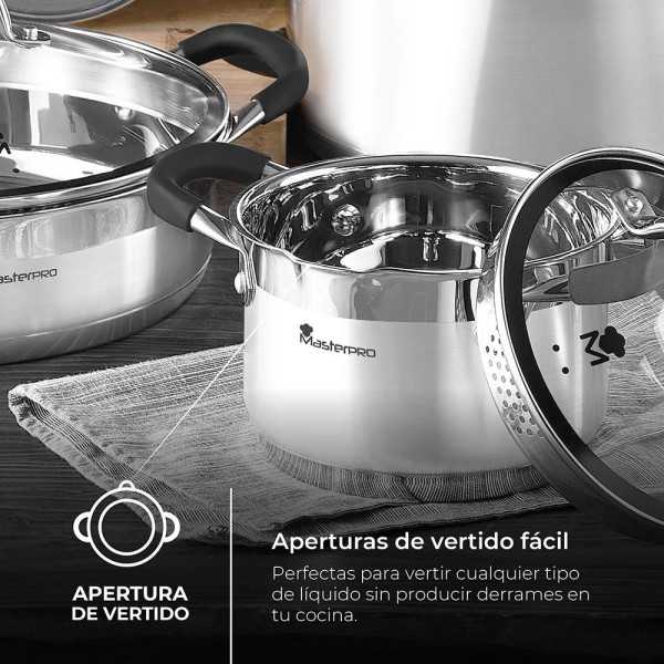 Olla 5 L de Acero Inoxidable con Tapa Foodies Ø24 x 12 cm MASTERPRO