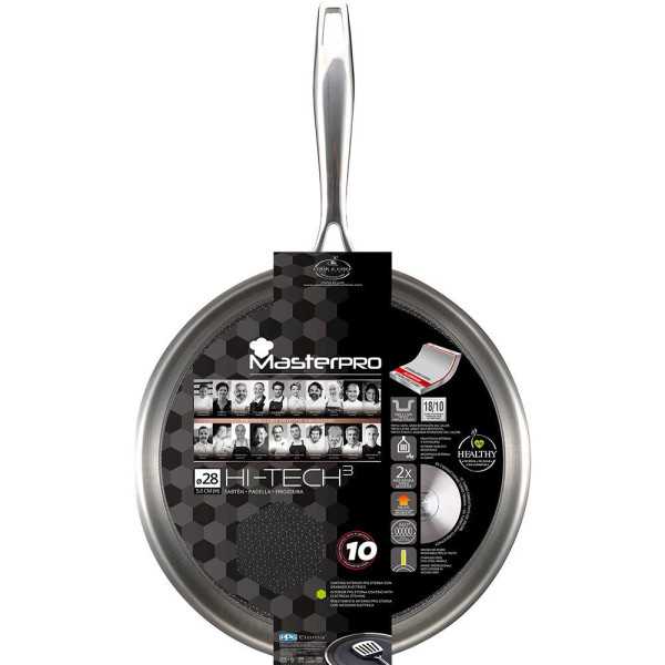 Sartén de Acero Inoxidable Hi-Tech 3 Ø28 cm MASTERPRO