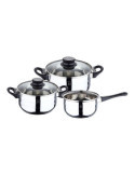 Bateria 5 Piezas de Acero Inoxidable Ind Toledo: Cazo Ø16 cm / Cacerola con Tapa Ø18 cm / Cacerola con Tapa Ø20 cm SAN IGNACIO