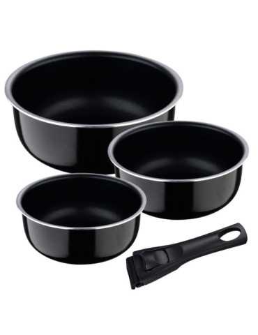 Cazos Click & Cook Aluminio Prensado Ø16 / Ø18 / Ø20 cm + Mango Multiusos BERGNER