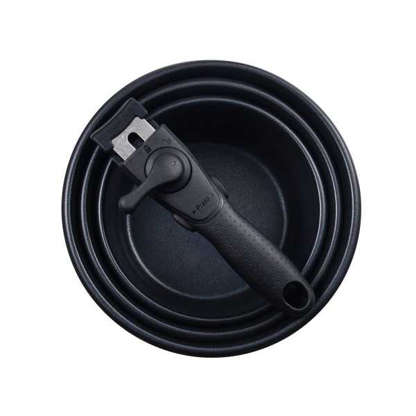 Cazos Click & Cook Acero Inoxidable Ø16 x 8 cm / Ø18 x 9 cm / Ø20 x 10 cm + Mango Multiusos BERGNER