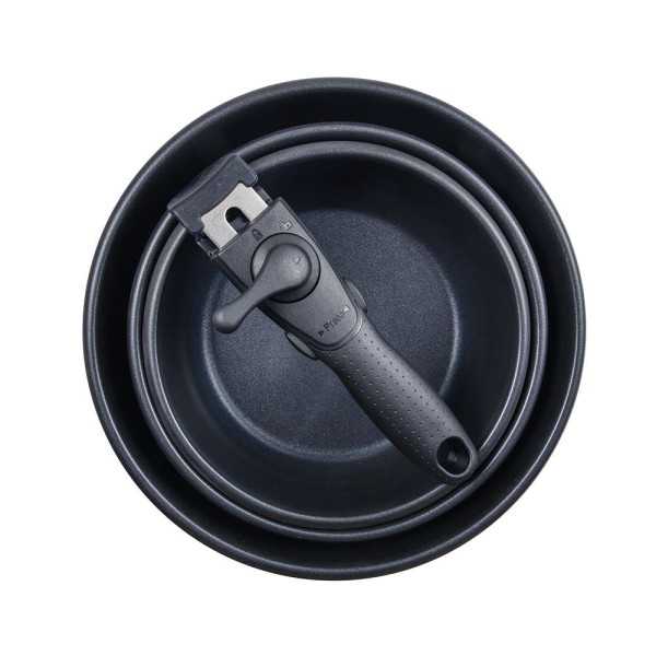 Set 3 Sartenes Acero Inoxidable Click & Cook Ø18 / Ø20 / Ø24 cm BERGNER