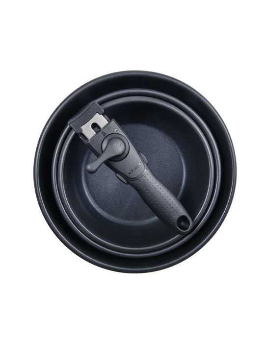Set 3 Sartenes Acero Inoxidable Click & Cook Ø18 / Ø20 / Ø24 cm BERGNER