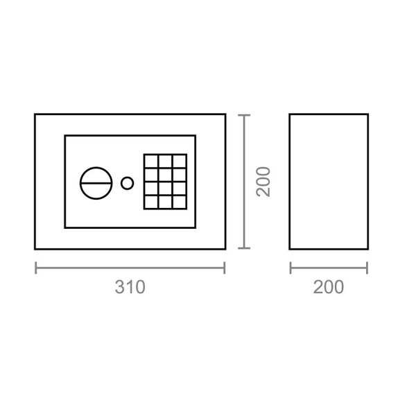 Caja Fuerte Electronica / Llave CFC1, 31 x 20 x 20 cm MICEL