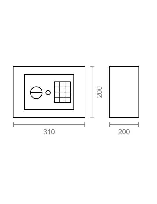 Caja Fuerte Electronica / Llave CFC1, 31 x 20 x 20 cm MICEL