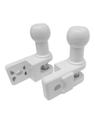 Soportes Barandilla Toldo, Modelo TLD01, de Aluminio con Acabado Blanco, 69 x 30,7 x 73,2 mm, Blister MICEL