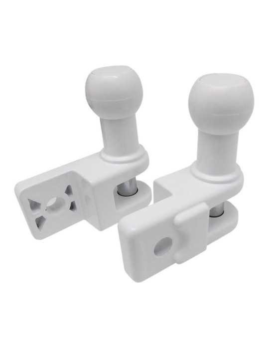 Soportes Barandilla Toldo, Modelo TLD01, de Aluminio con Acabado Blanco, 69 x 30,7 x 73,2 mm, Blister MICEL