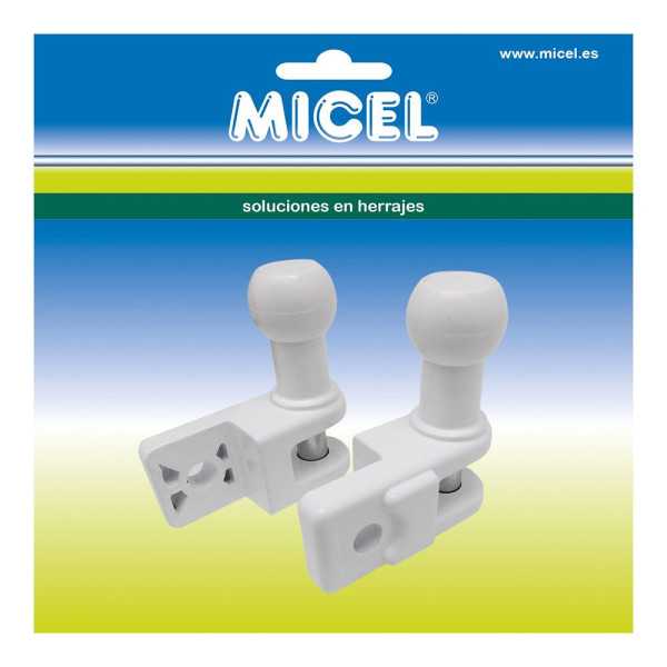 Soportes Barandilla Toldo, Modelo TLD01, de Aluminio con Acabado Blanco, 69 x 30,7 x 73,2 mm, Blister MICEL