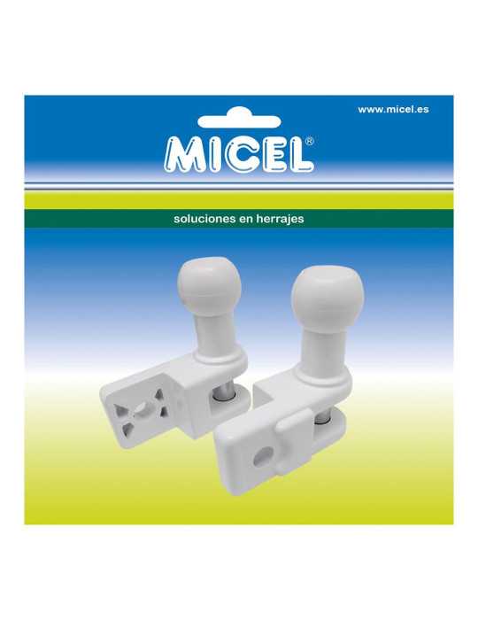 Soportes Barandilla Toldo, Modelo TLD01, de Aluminio con Acabado Blanco, 69 x 30,7 x 73,2 mm, Blister MICEL
