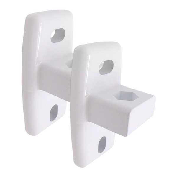Soportes Pared Toldo, Modelo TLD02, de Aluminio con Acabado Blanco, 44 x 38,25 x 86 mm, Blister MICEL