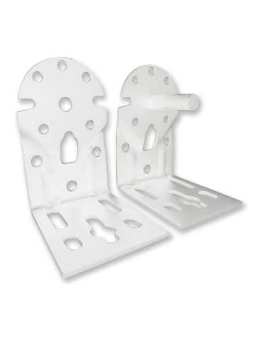 Soportes Eje Toldo, Modelo TLD08, de Acero con Acabado Blanco, 65 x 86 x 108 mm, Blister MICEL