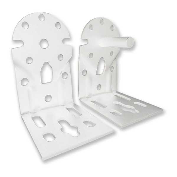 Soportes Eje Toldo, Modelo TLD08, de Acero con Acabado Blanco, 65 x 86 x 108 mm, Blister MICEL