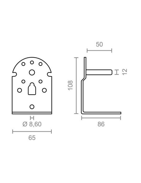 Soportes Eje Toldo, Modelo TLD08, de Acero con Acabado Blanco, 65 x 86 x 108 mm, Blister MICEL