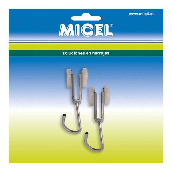 Poleas Pérgola, Perfil, Exterior, Modelo TLD17, de Acero con Acabado Inox, 18,5 x 17 x 60 mm, 2 uds, Blister MICEL