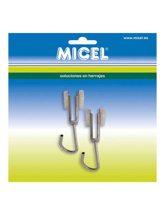 Poleas Pérgola, Perfil, Exterior, Modelo TLD17, de Acero con Acabado Inox, 18,5 x 17 x 60 mm, 2 uds, Blister MICEL