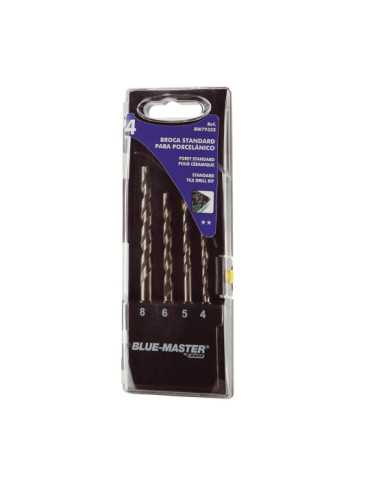 Brocas Standard Porcelánico Ø4-5-6-8 mm, Juego 4 Piezas BLUEMASTER