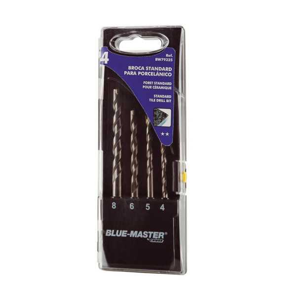 Brocas Standard Porcelánico Ø4-5-6-8 mm, Juego 4 Piezas BLUEMASTER