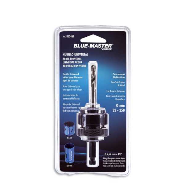 Husillo para Coronas de Ø32 A 250 mm Mango Hexagonal 9,5 mm BLUEMASTER