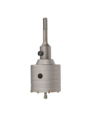 Corona Pasamuros de Metal Duro (Md) Ø50 mm + Husillo SDS Plus + Broca Guía BLUEMASTER