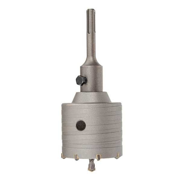 Corona Pasamuros de Metal Duro (Md) Ø50 mm + Husillo SDS Plus + Broca Guía BLUEMASTER