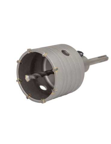 Corona Pasamuros de Metal Duro (Md) Ø60 mm + Husillo SDS Plus + Broca Guía BLUEMASTER 2