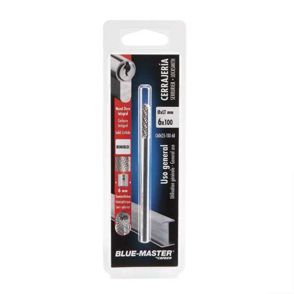 Fresa Rotativa Metal Duro Cerrajeros Ø6 x 25 x 60 mm BLUEMASTER