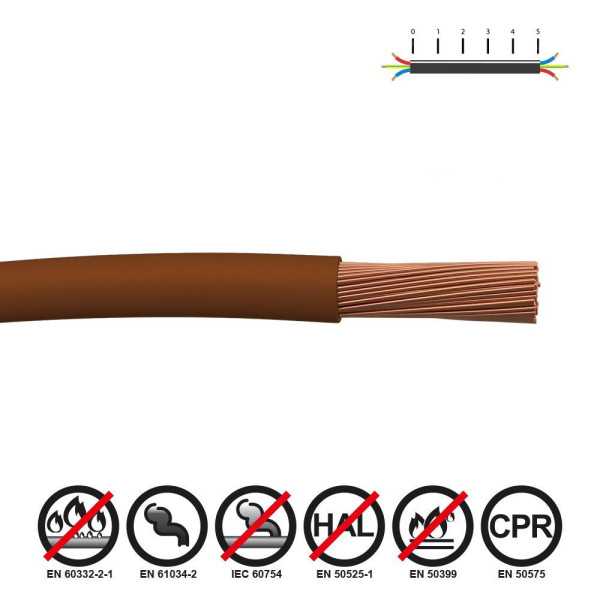 Lote de 200 Unidades Cablecillo H07Z1-K 1,50 mm² Marrón EURO/m SEDILES