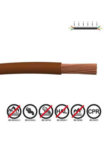 Lote de 100 Unidades Cablecillo H07Z1-K 4,00 mm² Marrón EURO/m SEDILES