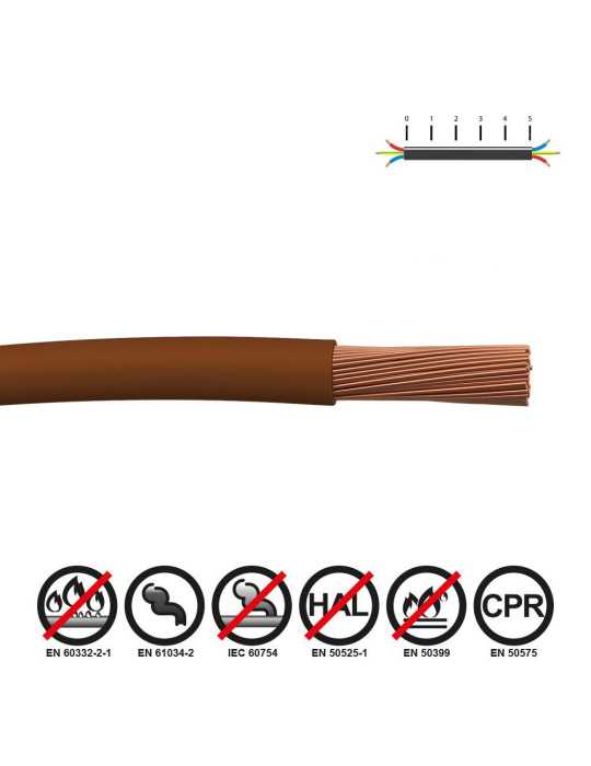 Lote de 100 Unidades Cablecillo H07Z1-K 4,00 mm² Marrón EURO/m SEDILES