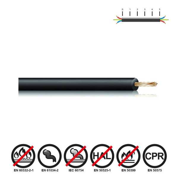 Lote de 100 Unidades Cablecillo H07Z1-K 6,00 mm² Negro EURO/m SEDILES