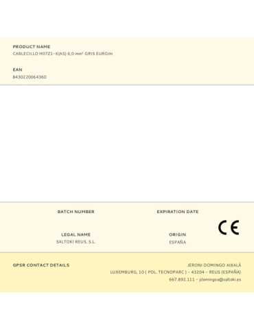 Lote de 100 Unidades Cablecillo H07Z1-K(AS) 6,0 mm² Gris EURO/m PRYSMIAN SPAIN 2