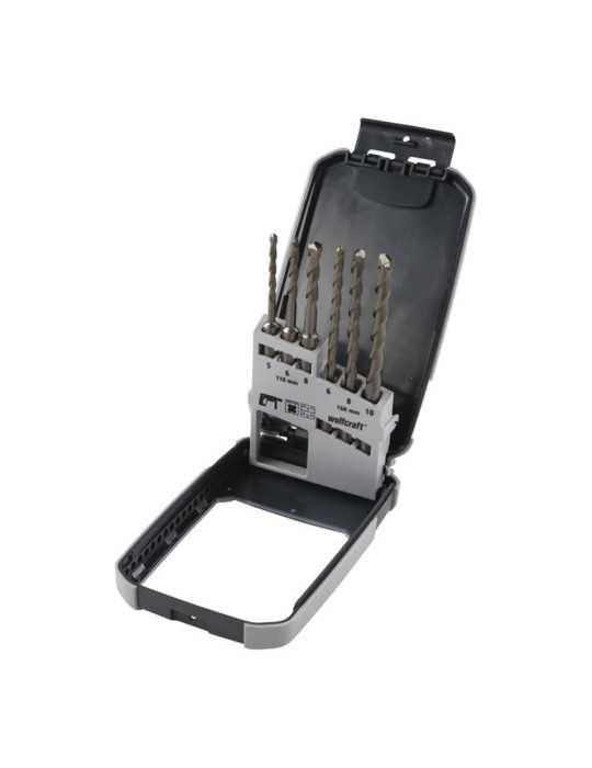 Broca Sds-Plus para Hormigón Filo de Carburo de Tungsteno, Juego 6 Piezas, Ø5,00 - Ø10 mm WOLFCRAFT