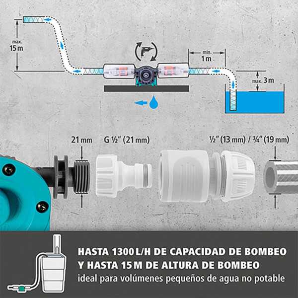 Bomba para Taladro, Solid 1300 l/h WOLFCRAFT