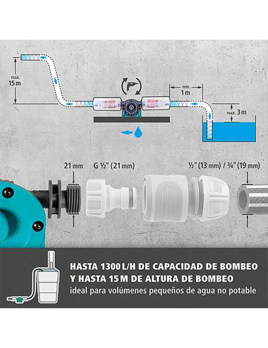 Bomba para Taladro, Solid 1300 l/h WOLFCRAFT