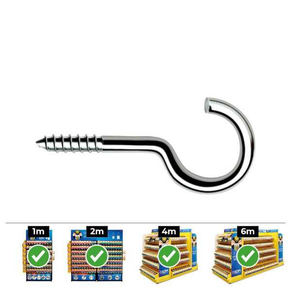 Hembrilla Roscada Abierta Ø2,7 x 40 mm Zincado, Caja 500 uds CELO