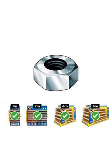 Caja 250 unid. Tuerca Hexagonal Din/Ref 934 Ø8mm Zincado CELO