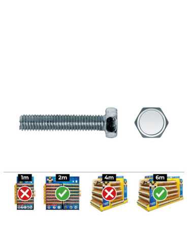 Caja 500 unid. Tornillo Metrica Hexagonal Din/Ref 933 Ø5x10mm Zincado CELO