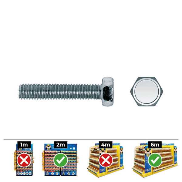 Caja 500 unid. Tornillo Metrica Hexagonal Din/Ref 933 Ø5x10mm Zincado CELO