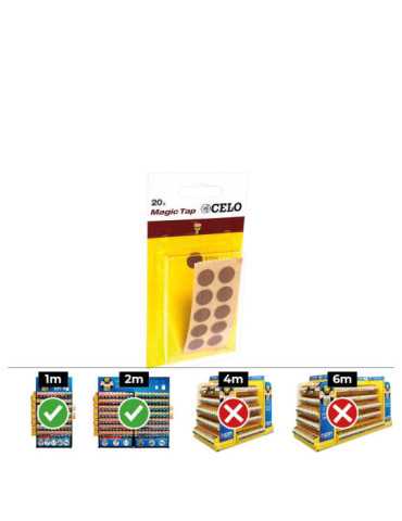 Caja 10 Blisters 20 unid. Tapon Adhesivo Din/Ref Mtap Ø13mm Color Nogal CELO