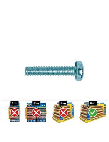 Caja 250 unid. Tornillo Metrica Alomado Philips Din/Ref 7985 Ø6x25mm Zincado CELO