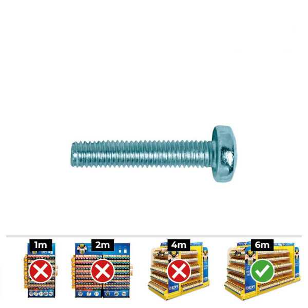 Caja 250 unid. Tornillo Metrica Alomado Philips Din/Ref 7985 Ø6x25mm Zincado CELO