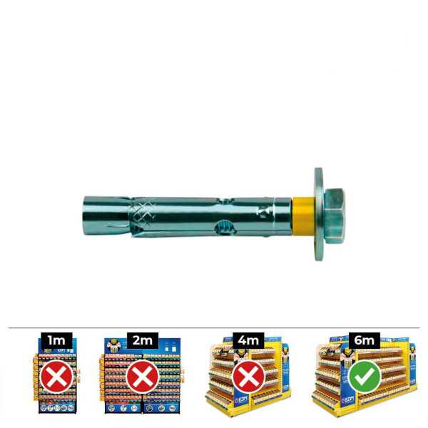 Anclaje Dynabolt Tornillo Zincado M10 Ø12 x 70 mm, Caja 50 uds CELO