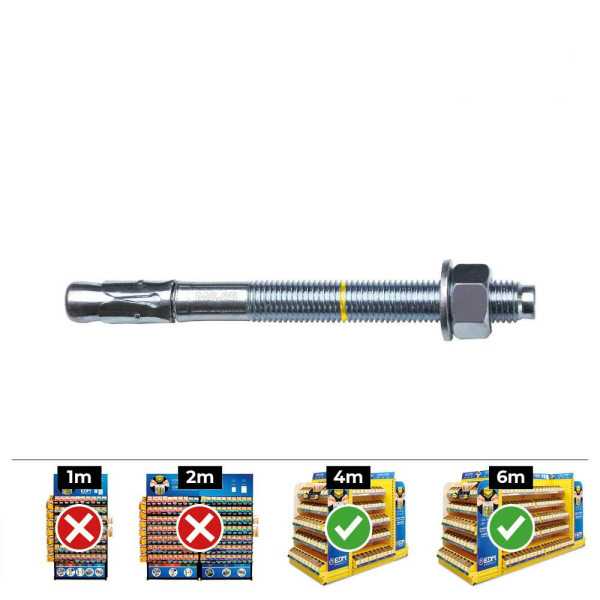 Anclaje Homologado CE Bap Ø8 x 95 mm/30 Zincado, Caja 50 uds CELO