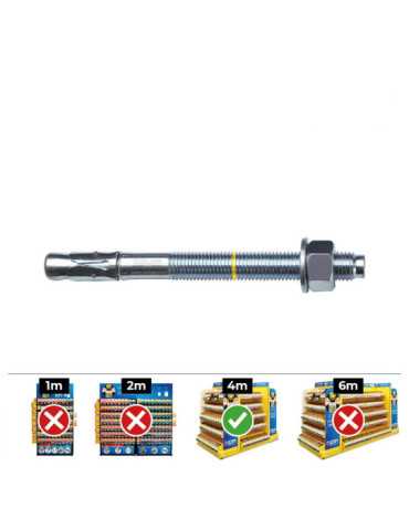 Anclaje Homologado CE Bap Ø10 x 92 mm/17 Zincado, Caja 40 uds CELO