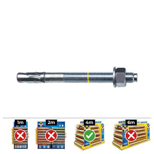 Anclaje Homologado CE Bap Ø10 x 92 mm/17 Zincado, Caja 40 uds CELO