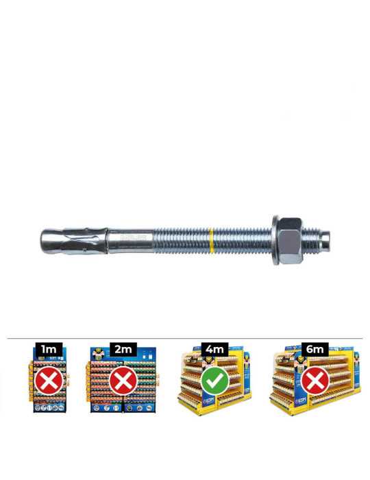 Anclaje Homologado CE Bap Ø10 x 92 mm/17 Zincado, Caja 40 uds CELO