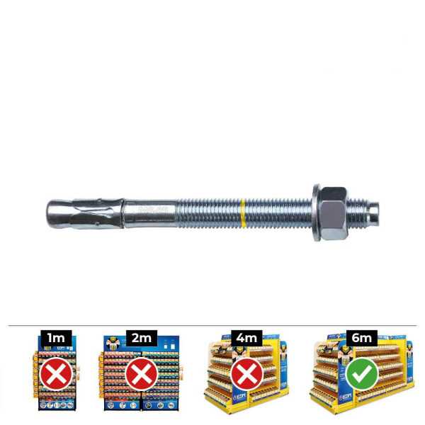 Anclaje Homologado CE Bap Ø10 x 125 mm/50 Zincado, Caja 25 uds CELO