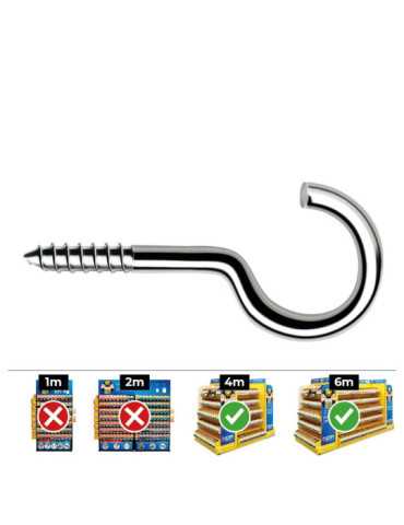 Hembrilla Roscada Abierta Ø3,0 x 40 mm Zincado, Caja 500 uds CELO