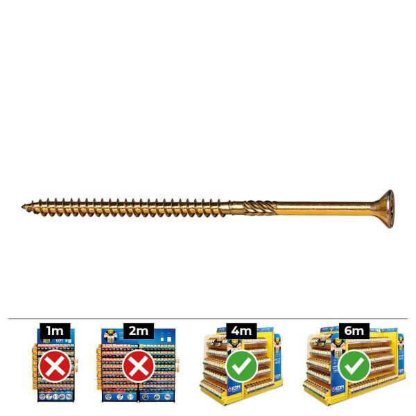 Caja 100 Unidades Tornillo Madera Avellanado PZ R/Parc Din/Ref Vlox P Ø6 x 110 mm Bicromatado CELO